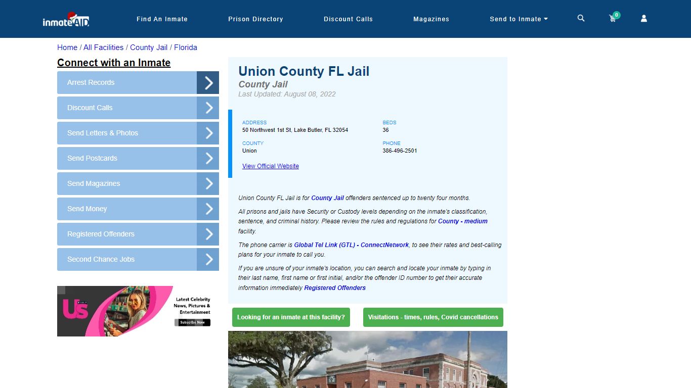 Union County FL Jail - Inmate Locator - Lake Butler, FL